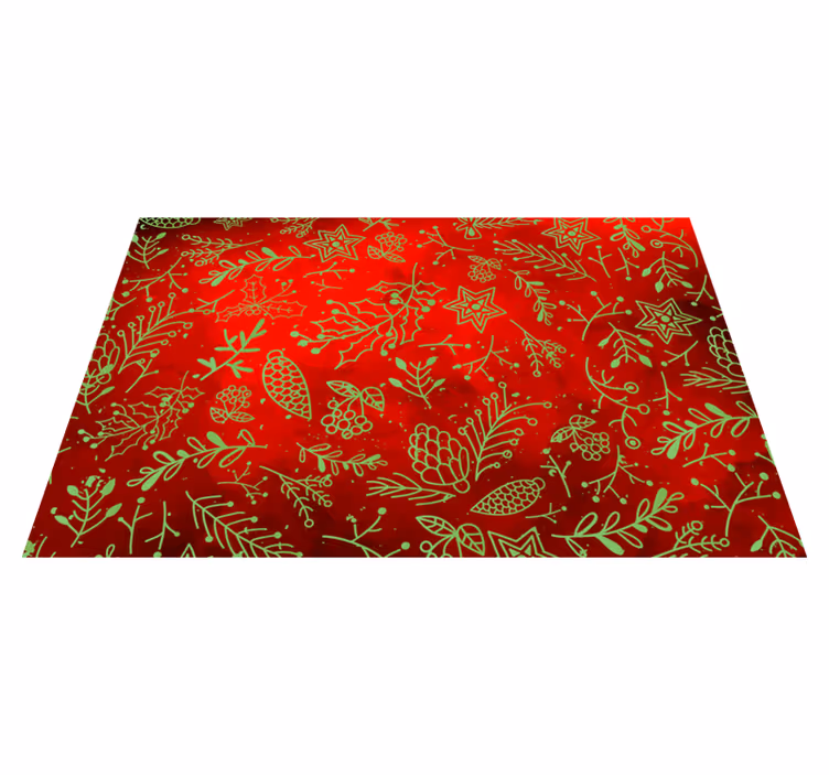 Tovaglietta americana natale fiori rossi festivi - TenStickers