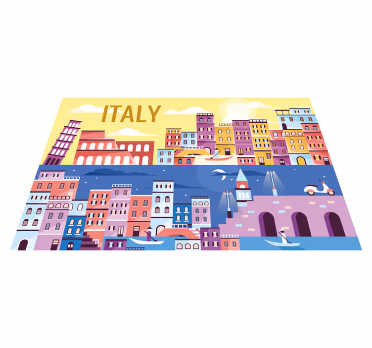 Tovaglietta americana con nome paesaggio urbano vivace - TenStickers