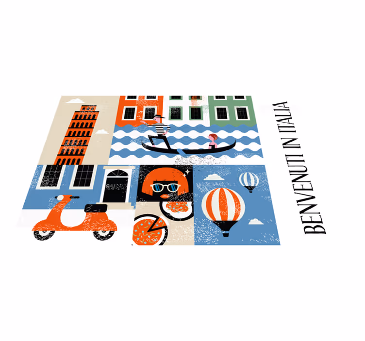 Tovaglietta americana originale scena italiana vivace - TenStickers