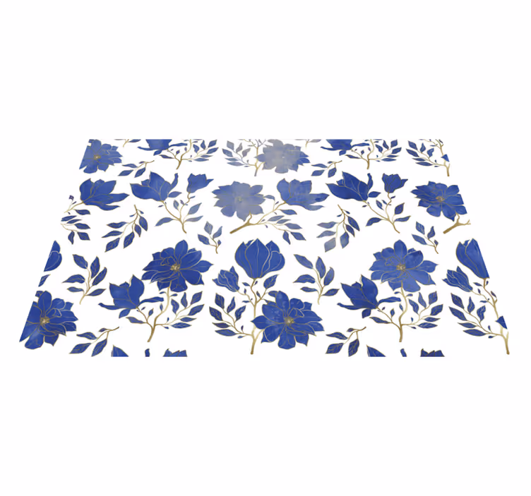 Tovaglietta americana originale motivo floreale blu - TenStickers