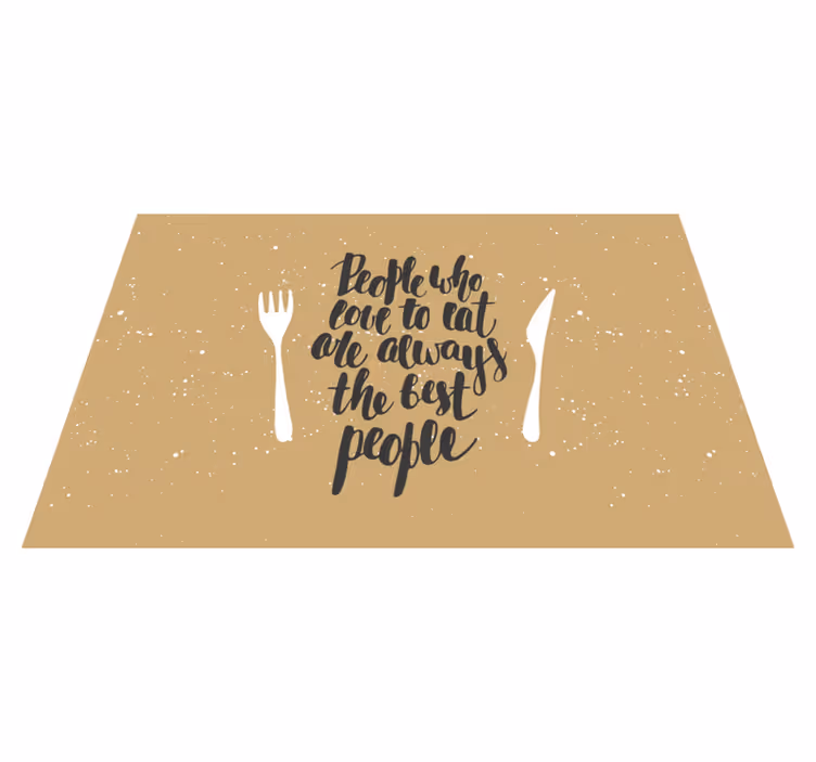 Tovaglietta americana frase citazioni con forchette - TenStickers