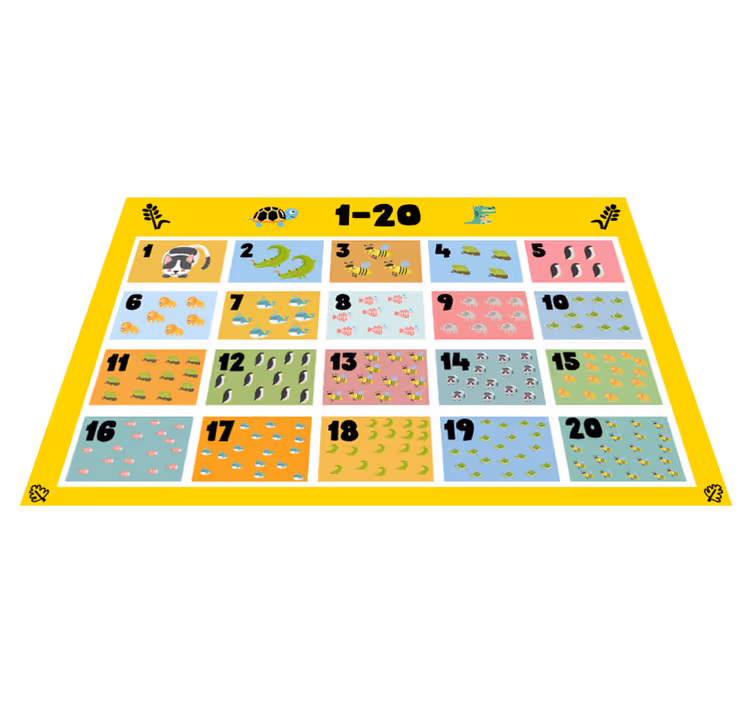 Tovaglietta americana infantile con tabella numeri colorata - TenStickers