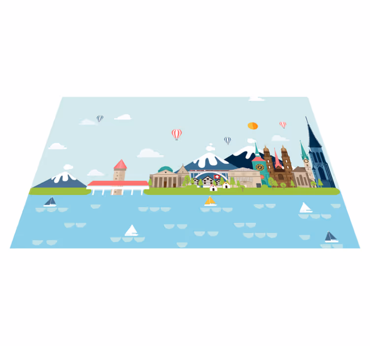 Tovaglietta americana originale paesaggio urbano colorato - TenStickers