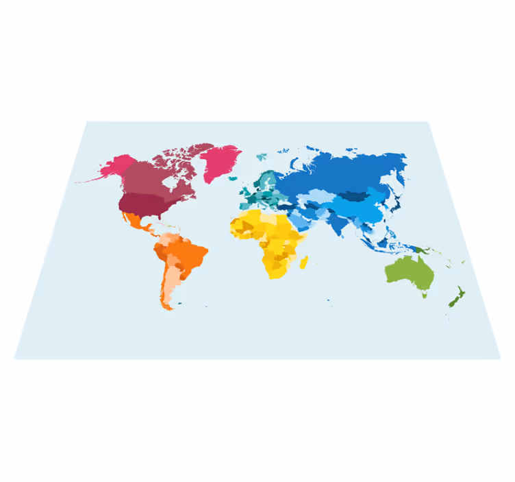 Tovaglietta americana originale mappa del mondo colorata - TenStickers