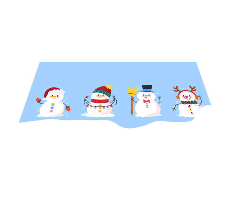 Tovaglietta americana Natale collezione di pupazzi di neve - TenStickers