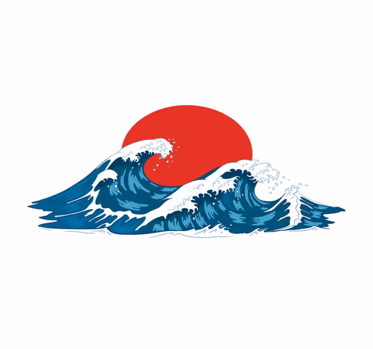 Tovaglietta americana originale onde e sole nascente - TenStickers