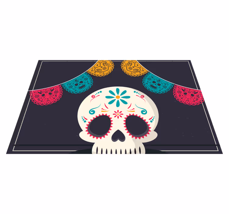 Tovaglietta americana di halloween bandiera teschi colorati - TenStickers