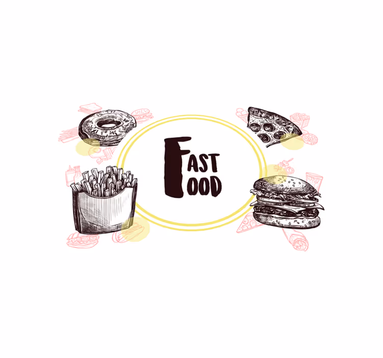 Tovaglietta americana originale illustrazioni fast food - TenStickers