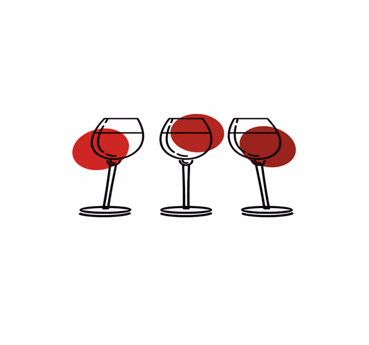 Tovaglietta americana originale trio di bicchieri da vino - TenStickers