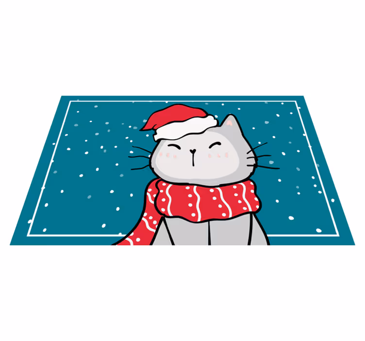Tovaglietta in vinile con gatto stile natalizio - TenStickers