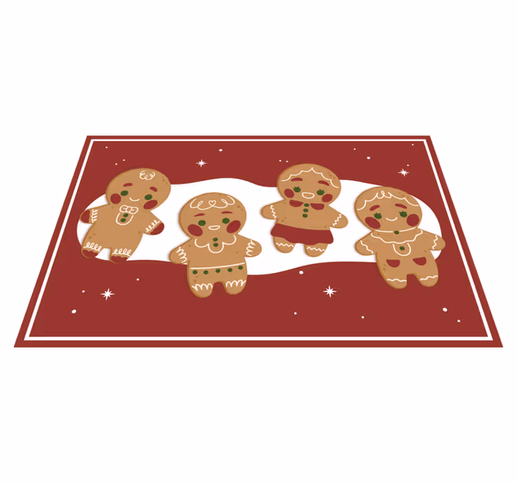 Tovaglietta americana natale personaggi di pan di zenzero - TenStickers