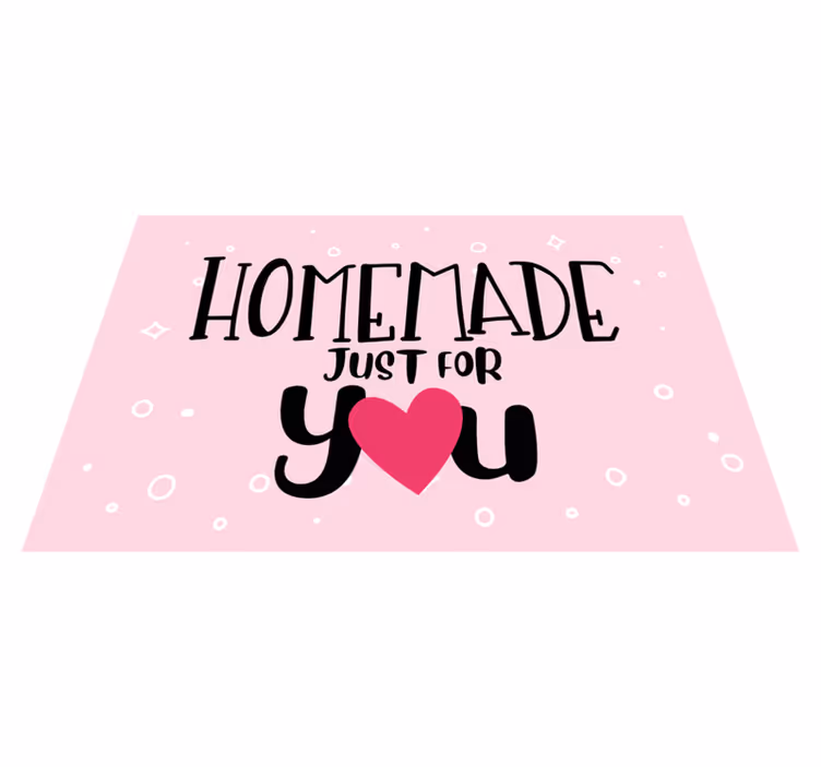 Tovaglietta americana frase design cuore fatto in casa - TenStickers