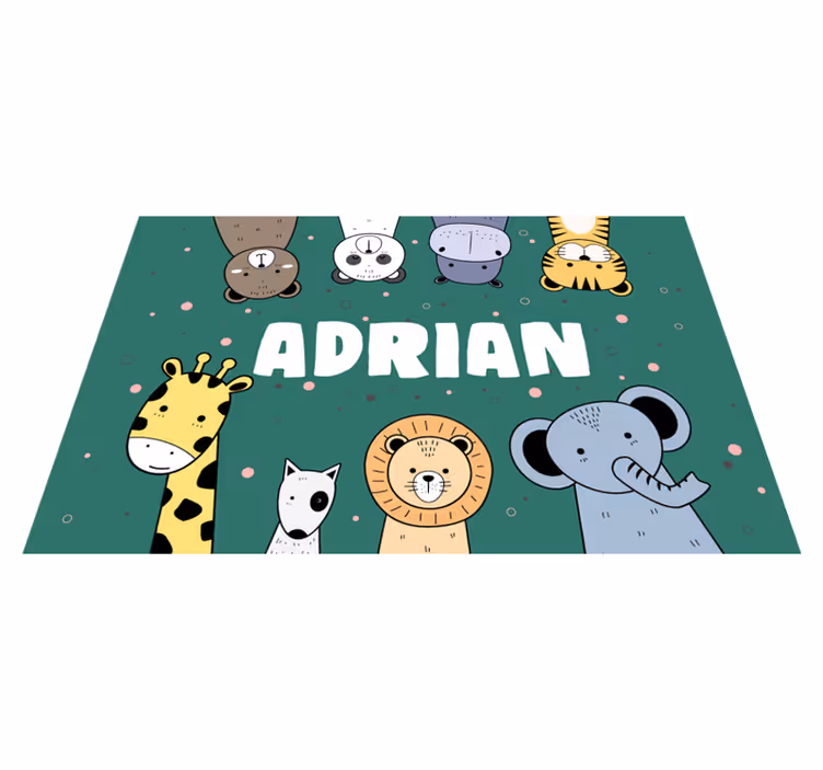 Tovaglietta americana con nome Cartoni animati di animali con nom - TenStickers