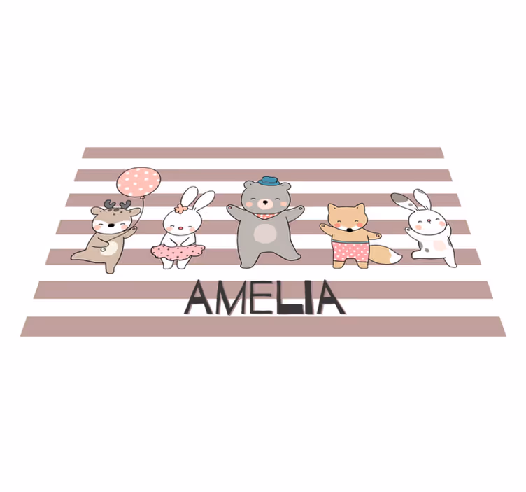 Tovaglietta americana con nome Animali che ballano con il nome - TenStickers
