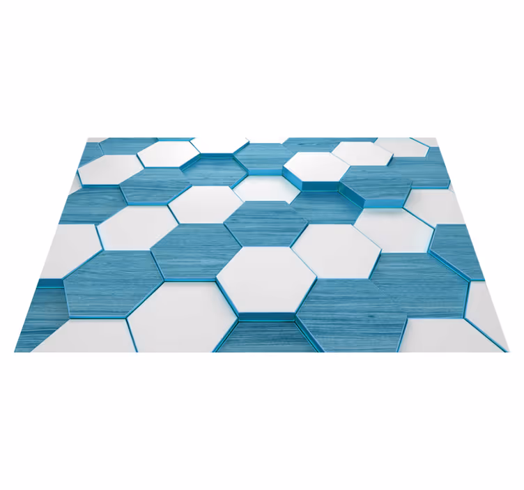 Tovaglietta americana moderna motivo esagonale blu - TenStickers