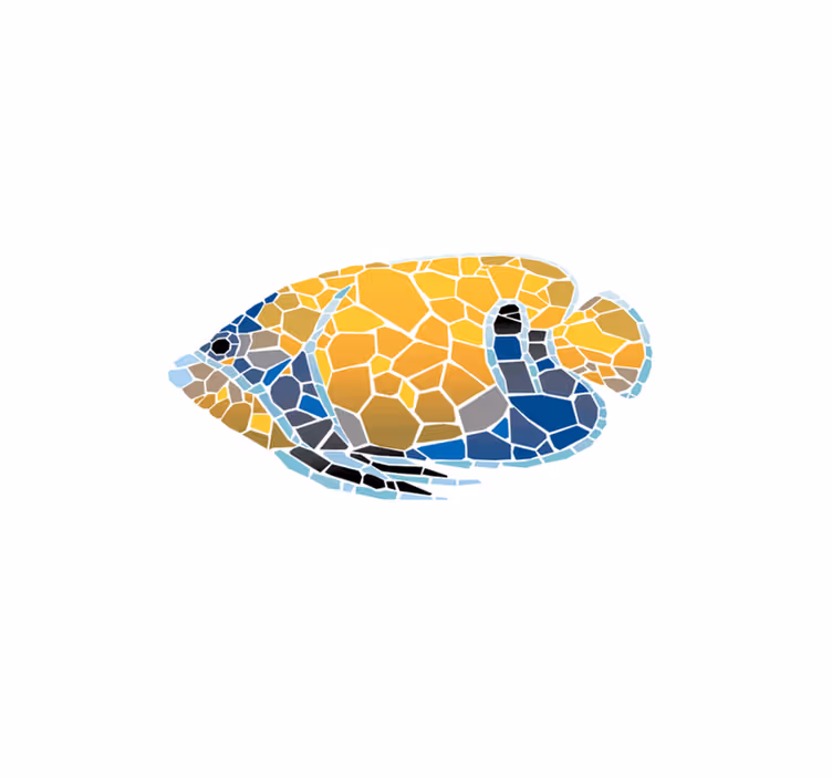 Tovaglietta americana originale illustrazione pesci mosaic - TenStickers