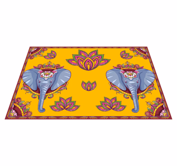 Tovaglietta americana originale con motivi floreali elefante - TenStickers