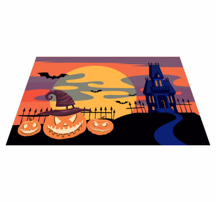 Tovaglietta americana di halloween scena incubo zucca - TenStickers