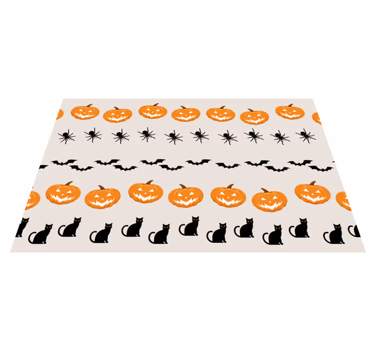 Tovaglietta americana di halloween gatto ragno zucca - TenStickers