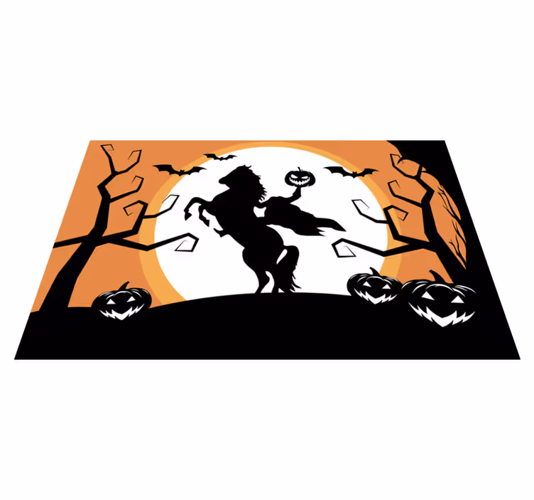 Tovaglietta americana di halloween cavallo con zucca - TenStickers