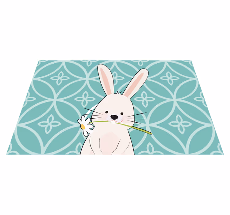 Tovaglietta americana infantile coniglietto carino e fiore - TenStickers