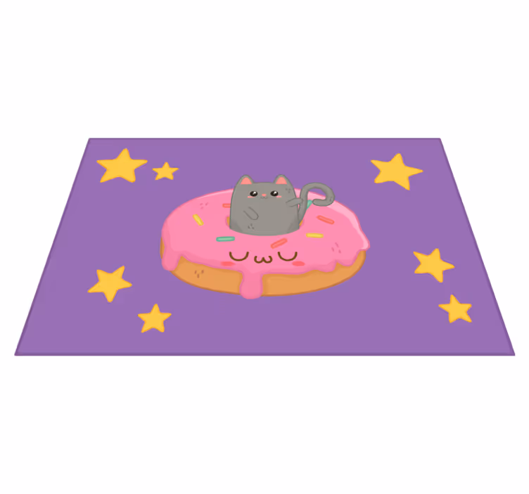 Tovaglietta americana infantile gattino e donut - TenStickers