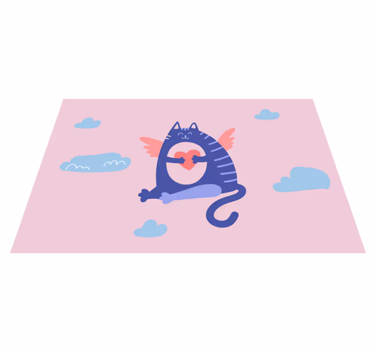 Tovaglietta americana infantile gatto volante con cuore - TenStickers