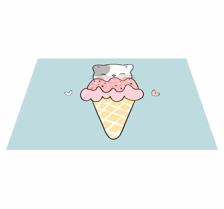 Tovaglietta americana infantile gattino carino gelato - TenStickers