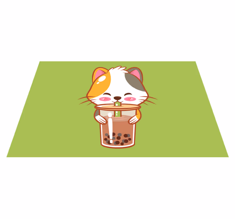 Tovaglietta americana infantile gatto carino bevanda - TenStickers