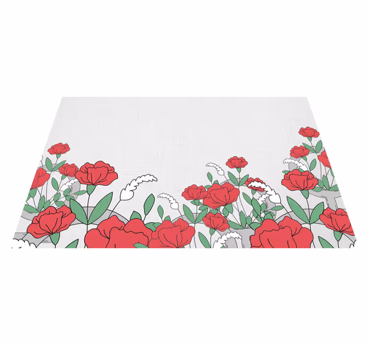 Tovaglietta americana originale con motivo floreale e foglie - TenStickers