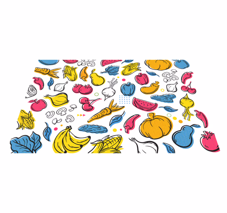 Tovaglietta americana originale con motivi vegetali colorati - TenStickers
