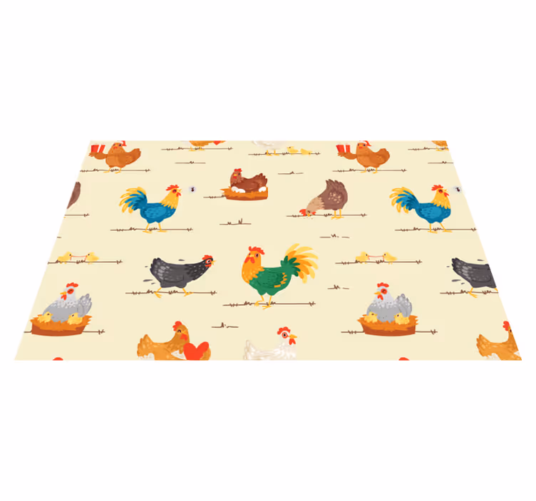 Tovaglietta americana infantile con motivi di pollo colorati - TenStickers