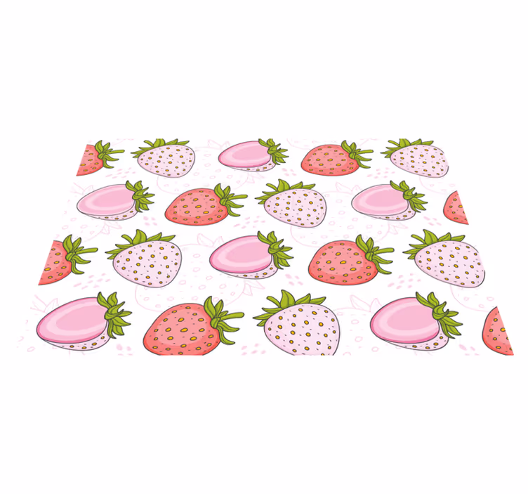 Tovaglietta americana originale motivo fragole rosa - TenStickers