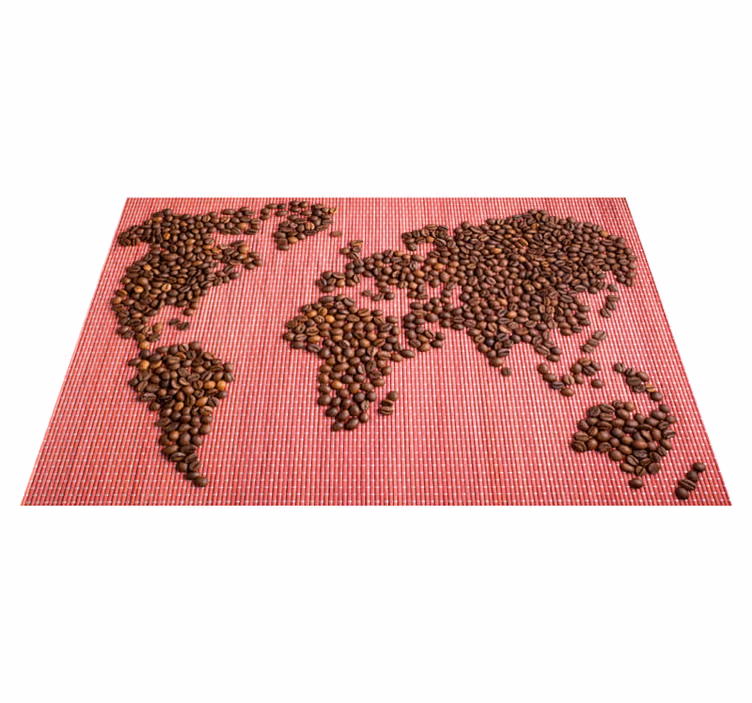 Tovaglietta americana originale mappa del mondo caffè - TenStickers