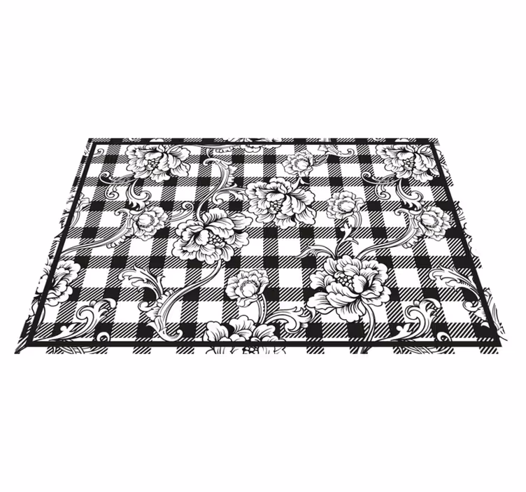 Tovaglietta americana originale motivo floreale a quadretti - TenStickers