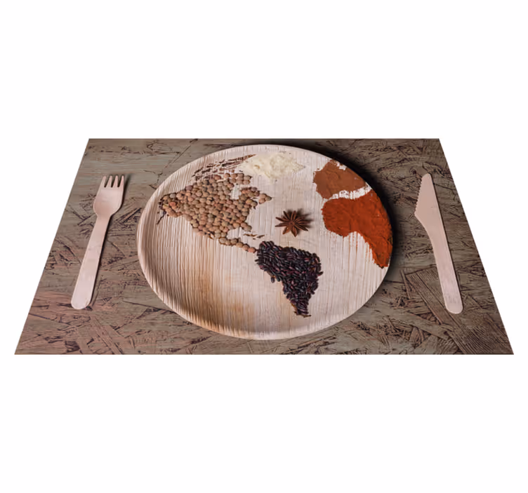 Tovaglietta americana originale ingredienti mappa del mondo - TenStickers