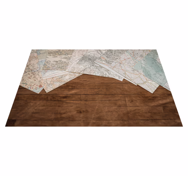 Tovaglietta americana textu strati di mappa vintage - TenStickers