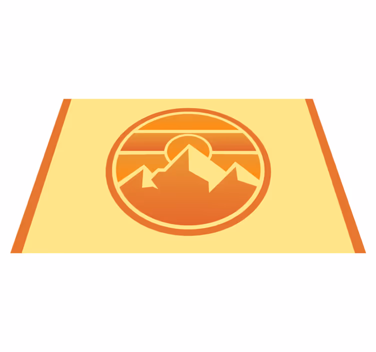 Tovaglietta americana moderna silhouette di tramonto montano - TenStickers