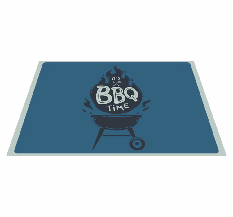 Tovaglietta americana frase tempo di bbq fiamme - TenStickers
