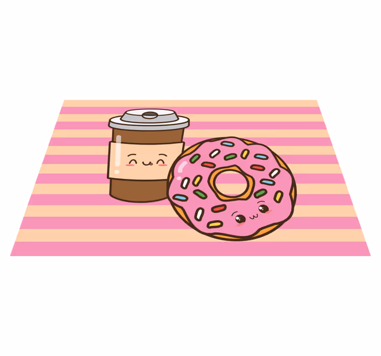 Tovaglietta americana infantile ciambella caffè carina - TenStickers