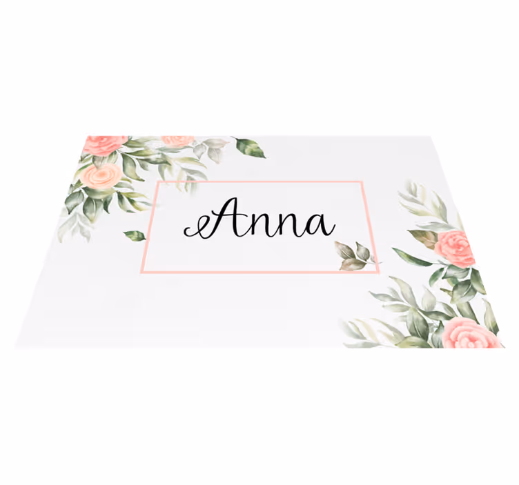 Tovaglietta americana con nome floreale personalizzabile - TenStickers