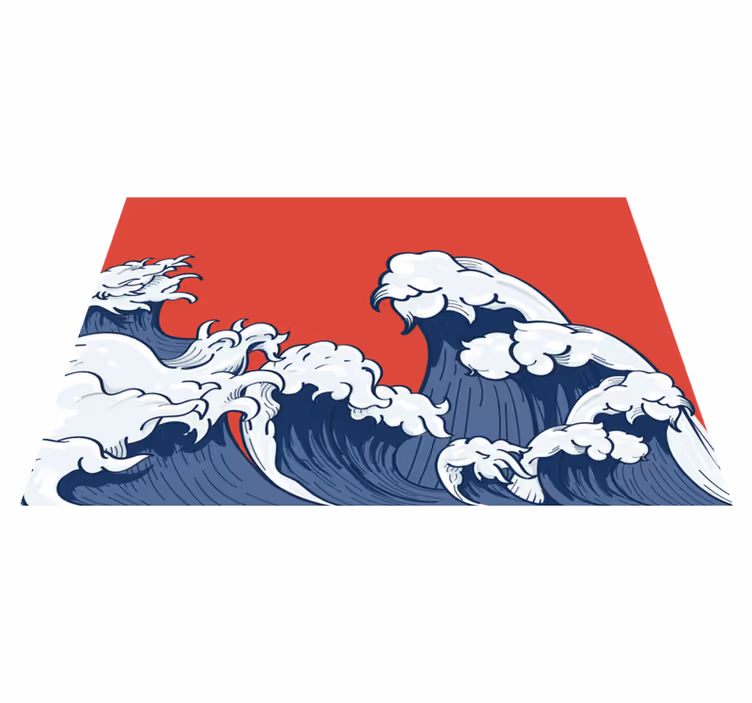 Tovaglietta americana originale onda rossa di kanagawa - TenStickers