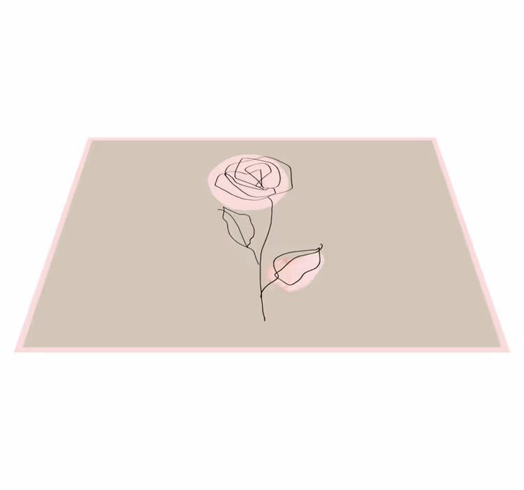 Tovaglietta americana moderna contorno di rosa elegante - TenStickers