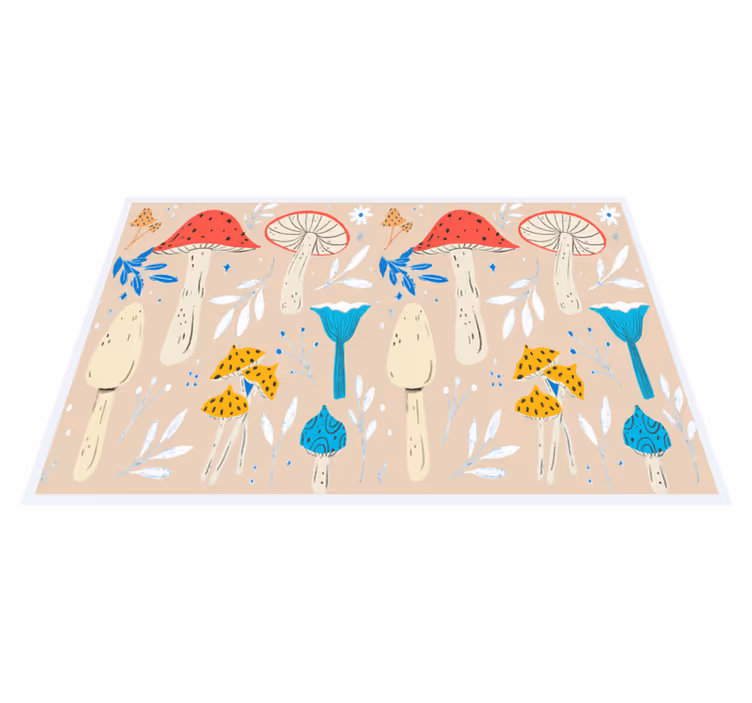 Tovaglietta americana originale con motivo funghi fantasiosi - TenStickers