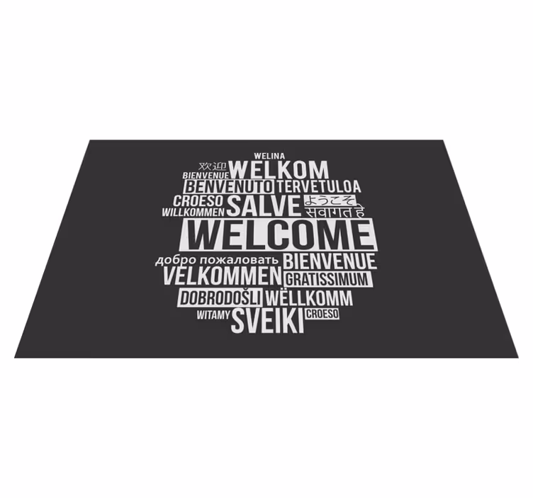 Tovaglietta americana frase design multilingue benvenuto - TenStickers