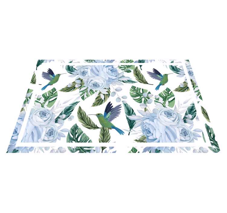 Tovaglietta americana moderna motivo colibrì floreale - TenStickers
