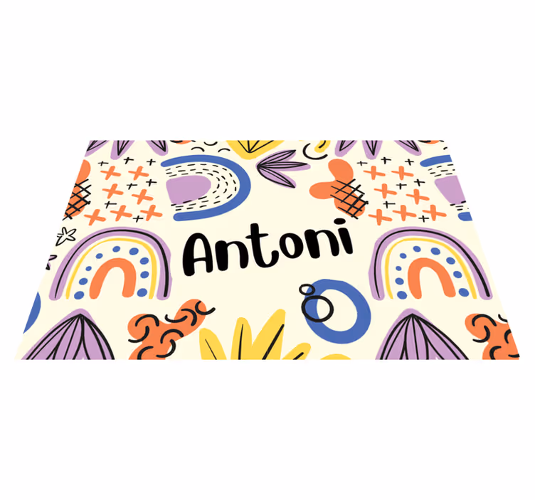 Tovaglietta americana infantile motivi colorati con nome - TenStickers