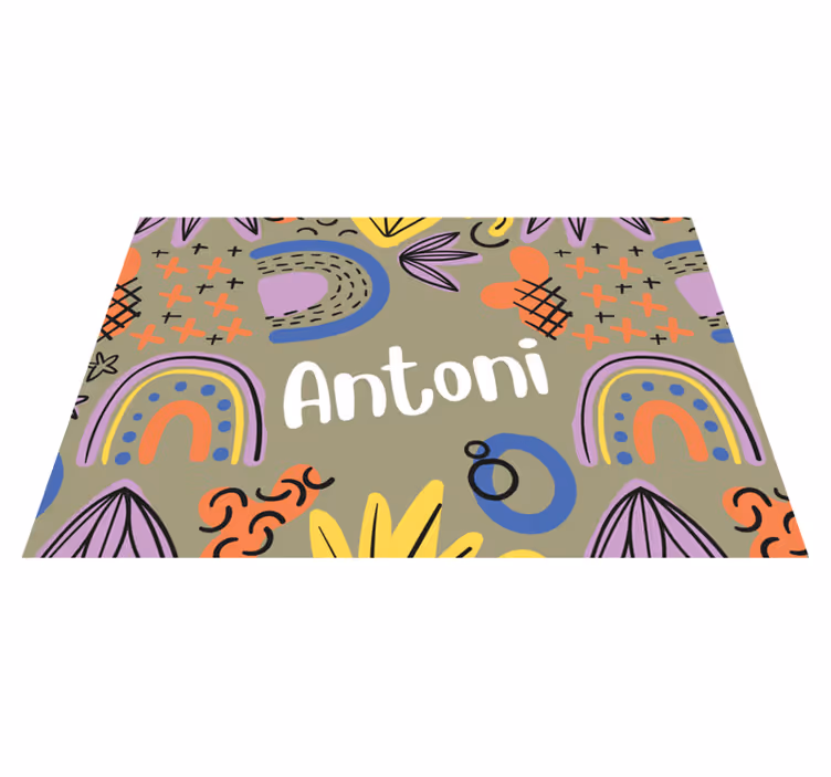 Tovaglietta americana con nome design colorato del nome - TenStickers