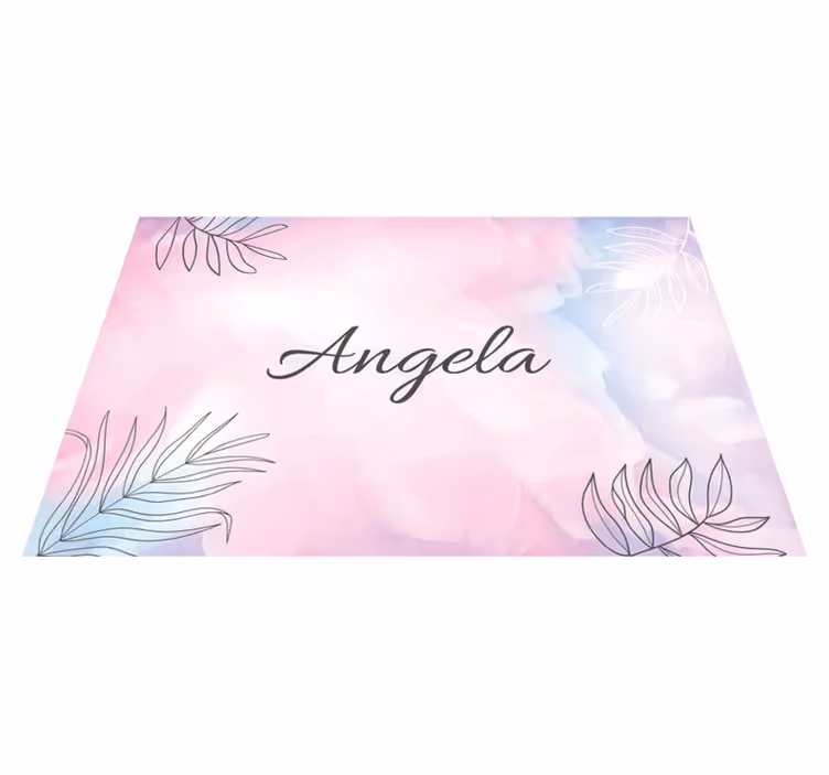 Tovaglietta americana con nome piatto floreale elegante - TenStickers