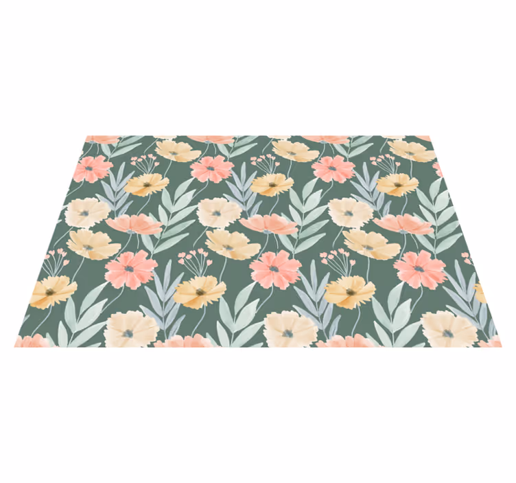 Tovaglietta americana originale motivo floreale verde - TenStickers
